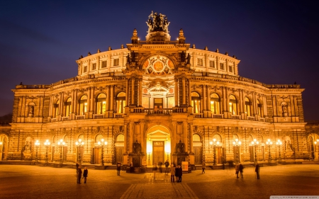 Opera House in Dresden, Germany - opera house, dresden germany, gold, architecture, buildings, germay