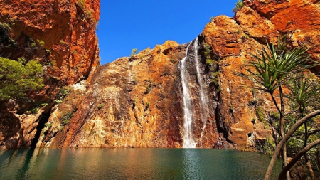 Waterfall - nature, lake, canyon, waterfall