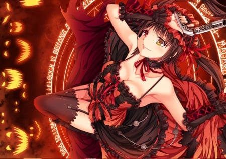 Witch - witch, manga, anime, red, girl, halloween