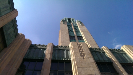 BW Building - southwestern, sky, building, law, school, los angeles, bullocks, wilshire