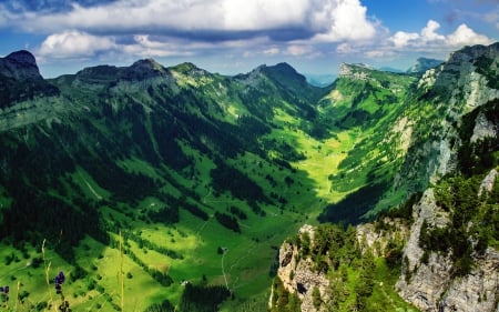 justis valley switzerland - justis, valley, mountain, switzerland