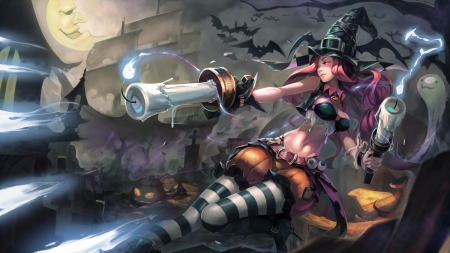 Miss Fortune - halloween, game, gun, witch, fantasy, hat, miss fortune, iorlvm, league of legends