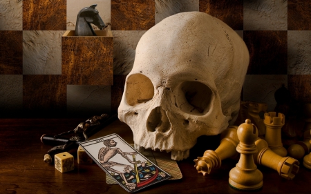 Death - skull, chess, halloween, tarot, death, card