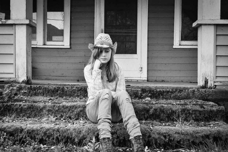 Lonely Cowgirl - women, girls, hat, westerns, female, boots, cowgirls, outdoors, ranch