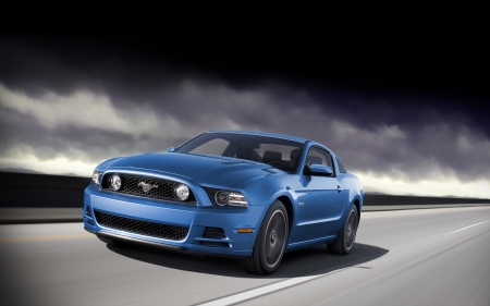 ford mustang - american, ford, mustang, blue