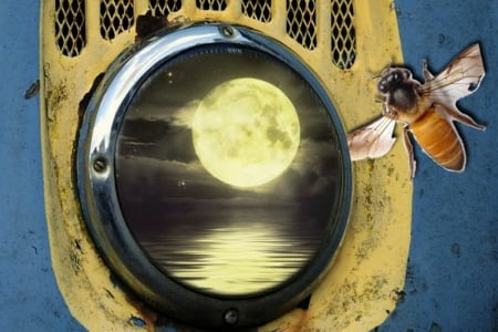 fly - moon, lighthouse, fly, car