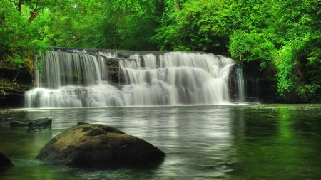 Lovely Waterfall - nature, waterfalls, forests, rocks