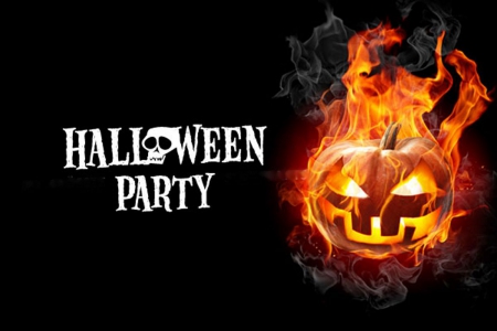 Halloween Party - ghost, fire, artwork, face, pumpkin