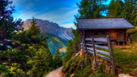 Great View - sky, landscape, mountains, road, nature, view, clouds, splendor, house