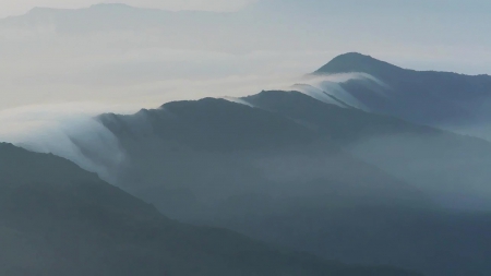 foggy mountain - dawn, oriental, fog, mountain