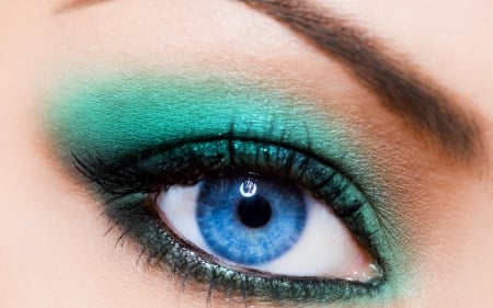 Eye - make-up, eye, green, blue