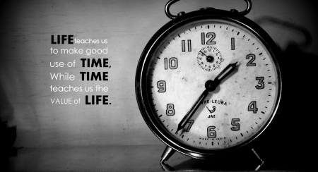 Time - black, white, time, clock, life