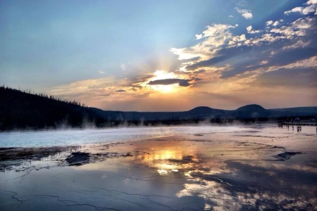 Grand Prismatic Spring - cool, field, fun, spring, nature