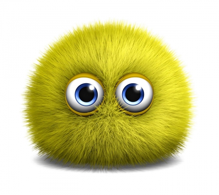 FUZZY - ball, fuzzy, eye, yellow