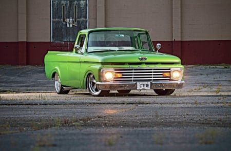 1963-Ford Truck - ford, classic, pickup, green