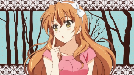 Kaga Kouko - pretty, anime, kawaii, female, maiden, dress, long hair, nice, golden time, anime girl, beautiful, girl, beauty, lovely, brown hair, sweet, lady, cute, adorable