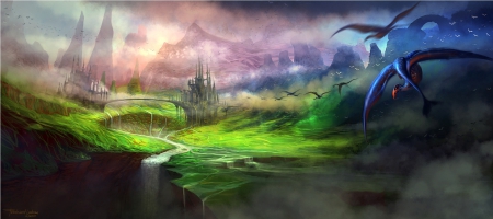 Mountain Kingdom - kingdom, fantasy, art, mountain