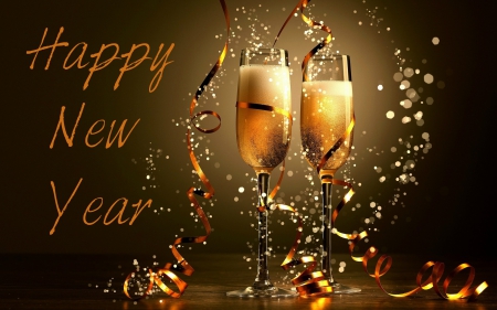 Happy New Year - happy new year, abstract, glasses, 3d and cg