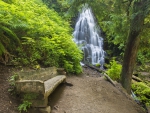 Waterfall and Bench - hdr