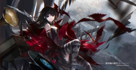 Tears of Blood - homura, anime, akemi, madoka magica, female, gloomy, emotional, dark, mahou shoujo madoka magica, gloom, anime girl, akemi homura, creep, hot, girl, feather, mahou shoujo, magical girl, sexy