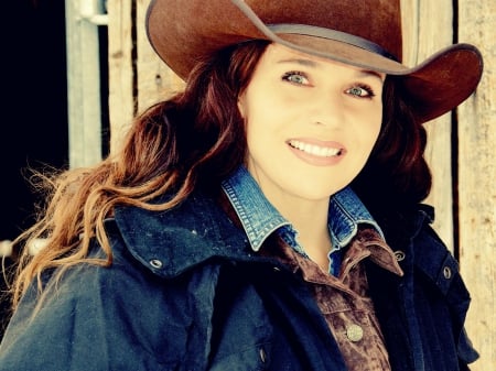 Cowgirl~Mary Kaye - hat, cowgirl, songwriter, singer, Mary Kaye, brunette