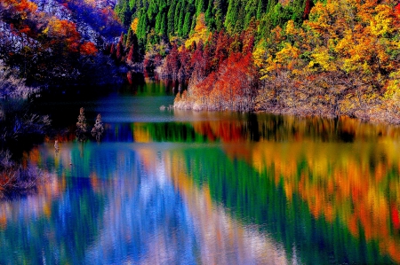 AUTUMN LAKE - lake, reflection, nature, autumn