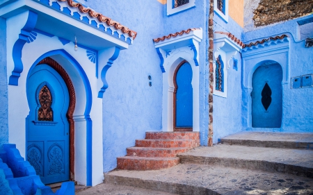 Beautiful House - blue, stucco, beautiful house, houses, architecture