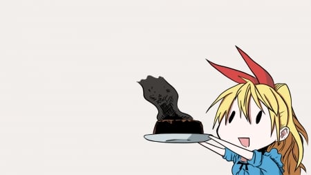 Cake of The Dead - Kirisaki, Dead Cake, Blonde, Chitoge Kirisaki, Anime Girl, Smile, Nisekoi, Anime, Bow, Chitoge, Red Bow