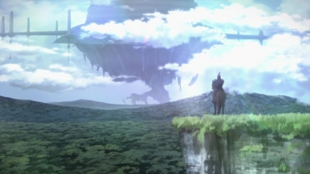 SAO: Aincrad - pretty, anime, magic, scenery, landscape, scene, mountain, sword art online, field, sao, nice, sky, beautiful, scenic, beauty, lovely, sweet, fantasy, green, cloud