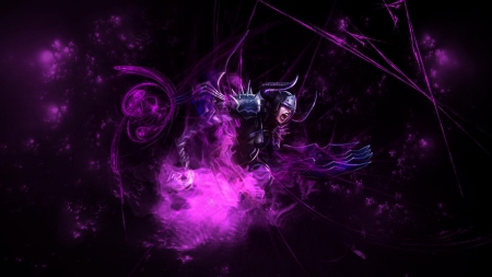 Shyvana - purple, fantasy, pink, black, league of legends, shyvana, girl, woman