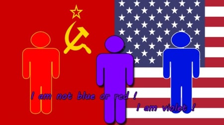 I am not blue or red ! I am violet ! - communism, red, socialism, blue, capitalism, violet, politics