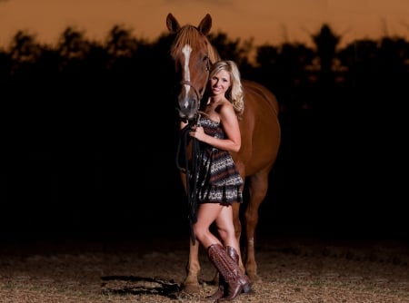 Cowgirl In The Dark - women, fun, girls, style, westerns, female, boots, cowgirls, horses, ranch