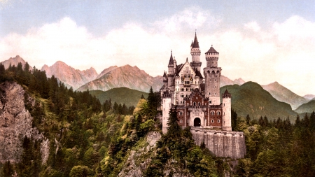 Neuschwanstein Castle 1 - wide screen, germany, landscape, photo, architecture, scenery, photography, castle, bavaria