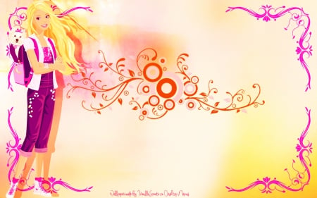 Barbie Wallpaper - animated, cartoon, barbie, wallpaper, mattel