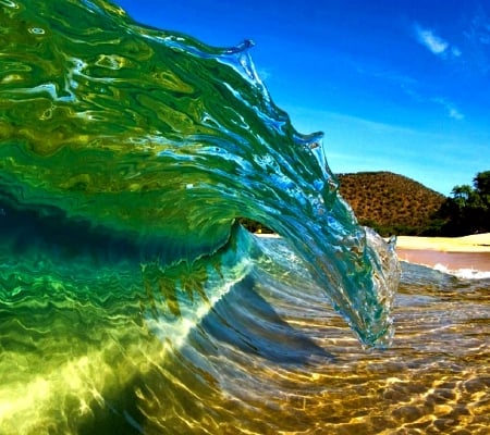 Sea wave - beach, shine, sea, wave