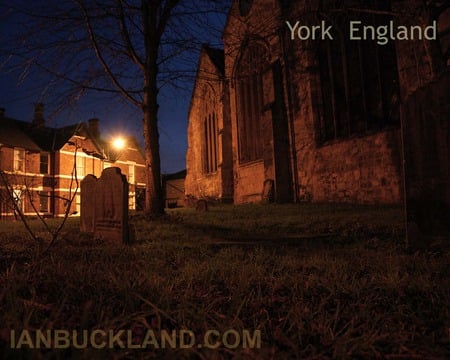 Graveyard in York, northern England - england, york, night, graveyard