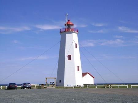 Lighthouse - big, white, tall