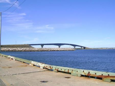 Bridge - blue sky, bridge, long, river