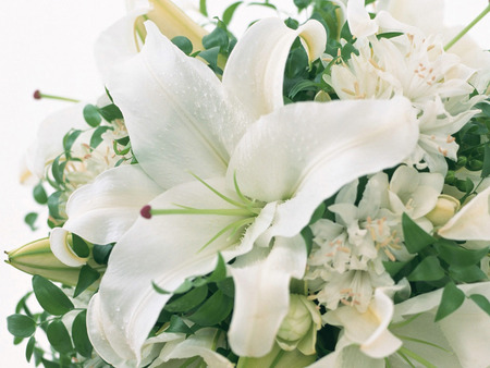 Amanda Lily - white, wedding bouquet, flowers, lily