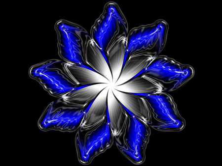 Blue flower - blue, fractal