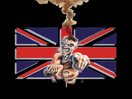 IRON MAIDEN - heavy, metal, eddie, music, band, iron, logo, flag, baby, iron maiden, maiden