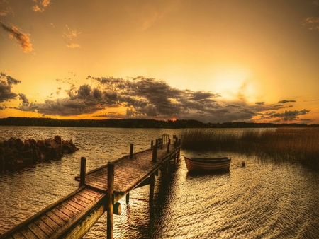 	I left my conciousness on the jetty - sunset, boat, jetty, conciousness, pier