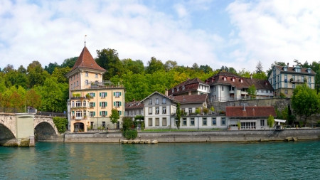 Switzerland Cityscape - cityscapes, water, switzerland, architecture