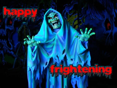 happy frightening - fantasy, ghost, autumn, horror, haunting, skeleton, halloween