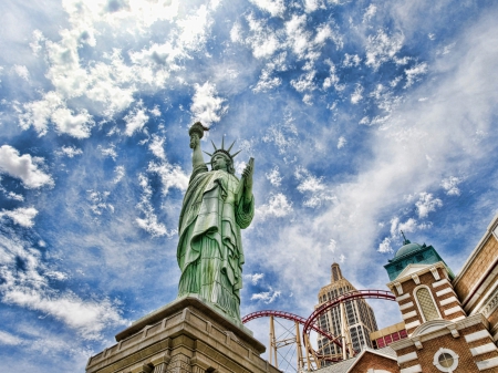 statue of liberty - new york, sky, liberty, statue