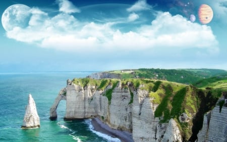 coastline - arch, cliff, coastline, ocean