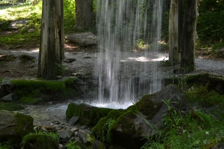 Overflow - water, stream, summer, moss, man made, spring, nature, histroy, moving water