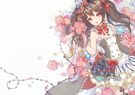 Nico - girl, idol, love live, anime, nico, flowers, cute, loli