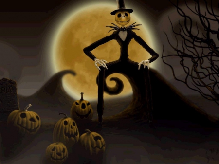 HALLOWEEN WITH JACK - PUMPKIN, JACK, SKELETON, HALLOWEEN