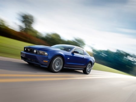 ford mustang - american, ford, mustang, blue